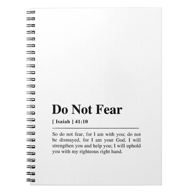 Isaiah 41:10 Do Not Fear Notebook (Front)