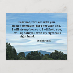 Isaiah 41:10 Fear not for I am with you, Postcard