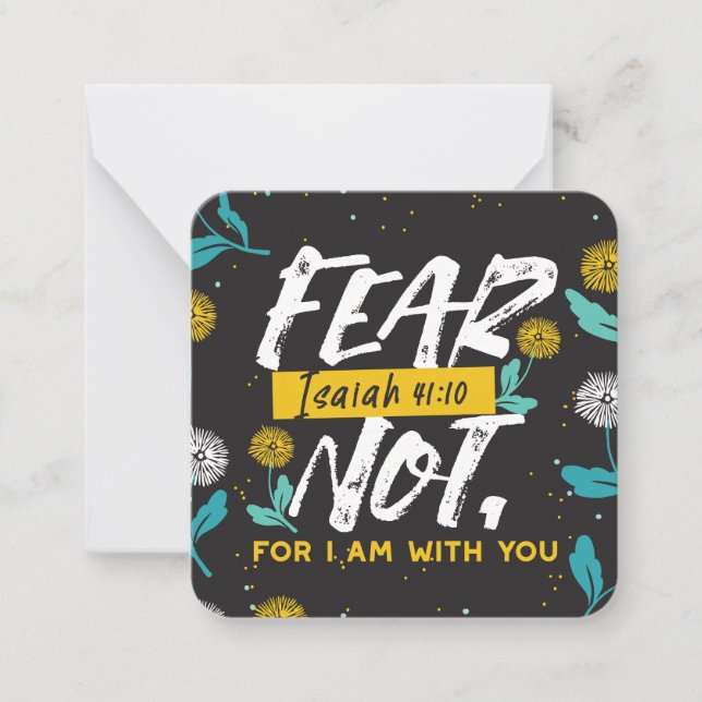 Isaiah 41:10 - Fear Not Inspirational Bible Verse  Card (Front)
