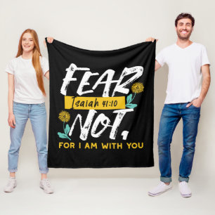 Isaiah 41:10 - Fear Not Inspirational Bible Verse  Fleece Blanket