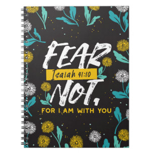 Isaiah 41:10 - Fear Not Inspirational Bible Verse  Notebook