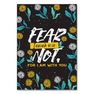 Isaiah 41:10 - Fear Not Inspirational Bible Verse  Table Number