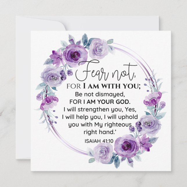 Isaiah 41:10 Fear not Purple Floral Scripture (Front)