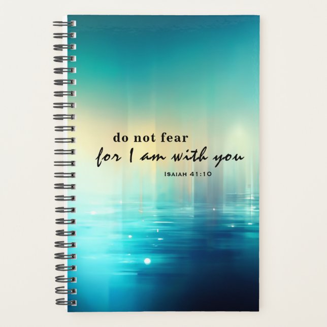 Isaiah 41:10 I am with you Bible Verse Blue  Planner (Front)