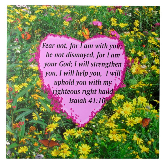 ISAIAH 41:10 WILDFLOWER PHOTO DESIGN TILE (Front)