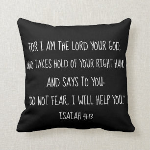 Isaiah 41:13 Bible Verse Print Reversible Cushion