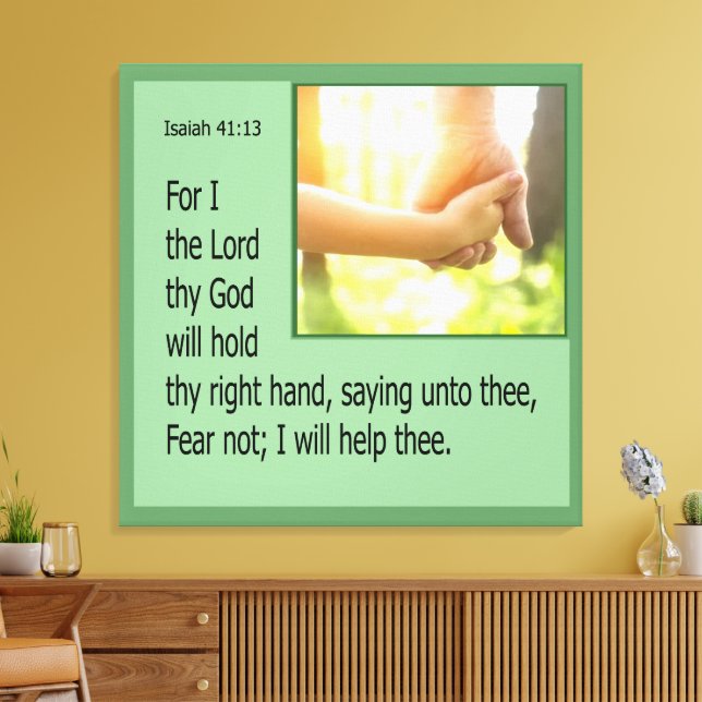 Isaiah 41:13 canvas print (Insitu(LivingRoom))