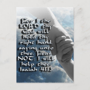ISAIAH 41:13 FEAR NOT - I WILL HOLD YOUR HAND POSTCARD
