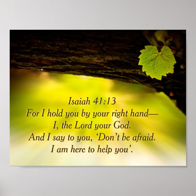 Isaiah 41:13  I hold you by your right hand— Bible Poster (Front)