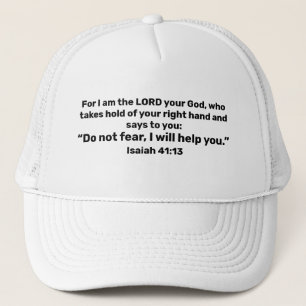 Isaiah 41:13 Powerful Bible Verse Print Christian Trucker Hat