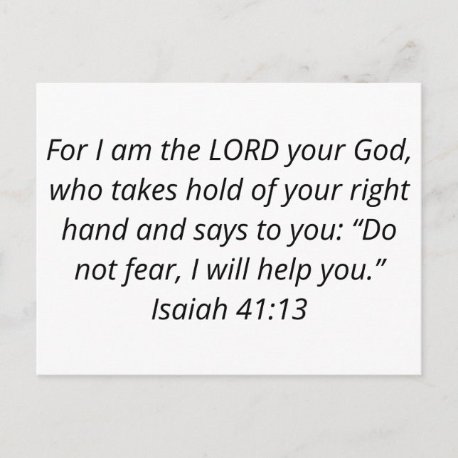Isaiah 41:13 Powerful Bible Verse Print Postcard (Front)
