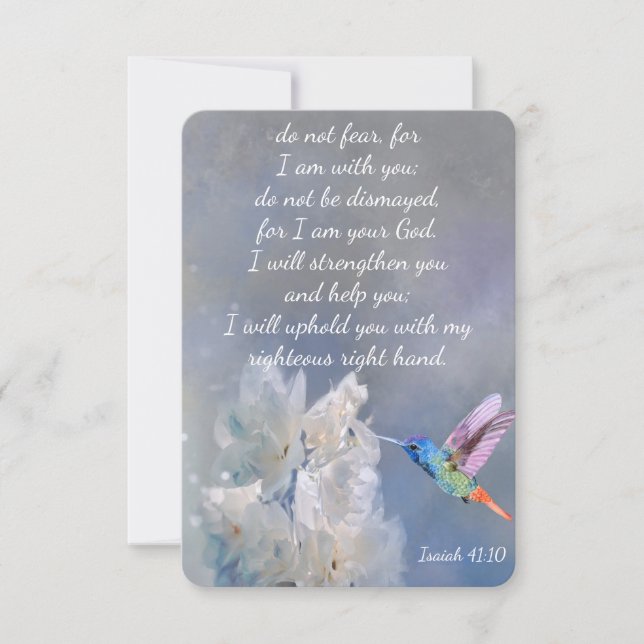 Isaiah 41:1 Bible Scripture Thanks Custom Thank You Card (Front)