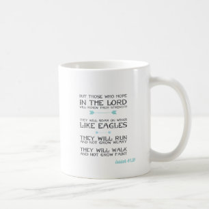Isaiah 41:31   Inspirational Bible Verse   Blue Coffee Mug