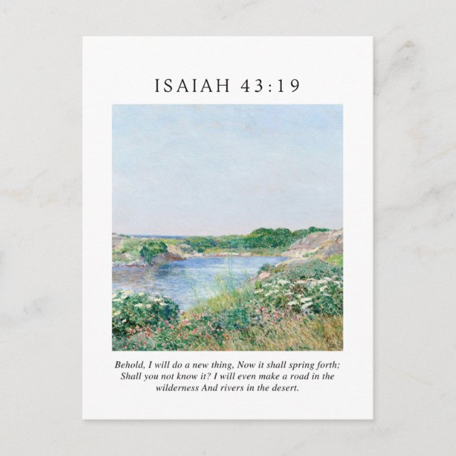 Isaiah 43:19 Behold, I will do a new thing Postcard (Front)