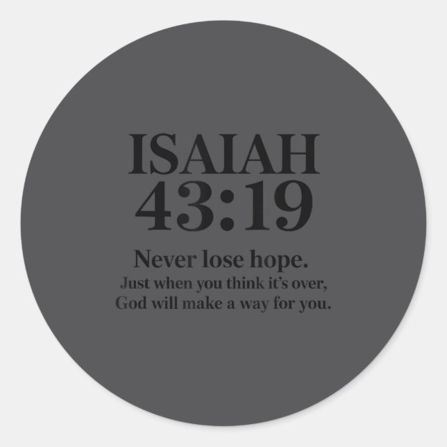 Isaiah 43_19 Bible Verse Christian Saying  Classic Round Sticker (Front)