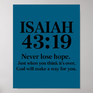 Isaiah 43_19 Bible Verse Christian Saying  Poster