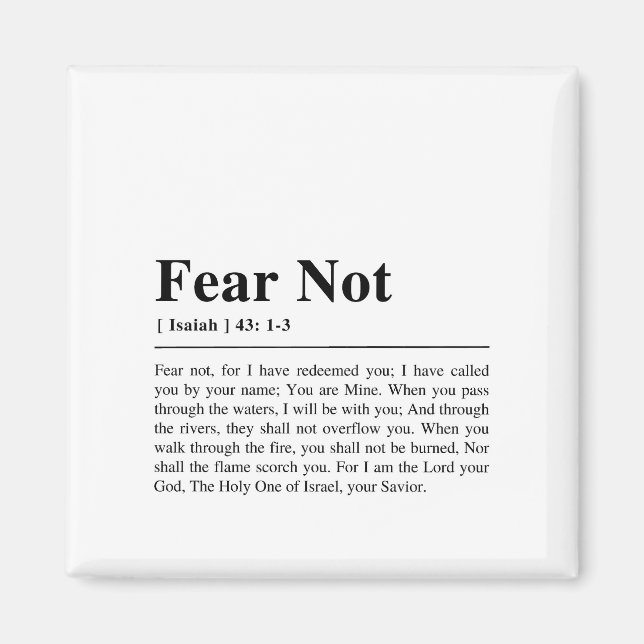 Isaiah 43:1-3 Fear Not Magnet (Front)