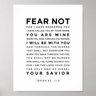 Isaiah 43:1-3 Fear Not Poster