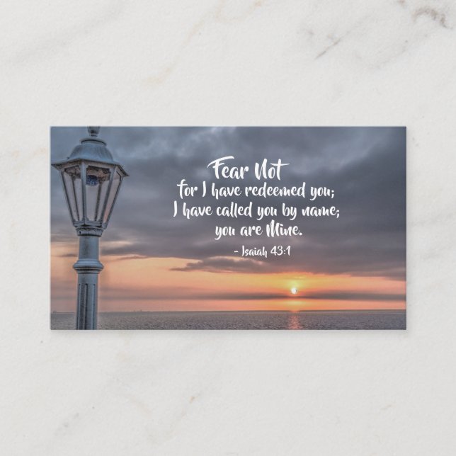 Isaiah 43:1 Fear not for I have redeemed you Bible Business Card (Front)