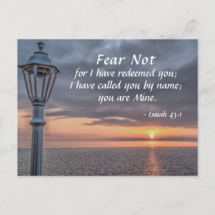 Isaiah 43:1 Fear not for I have redeemed you Bible Postcard