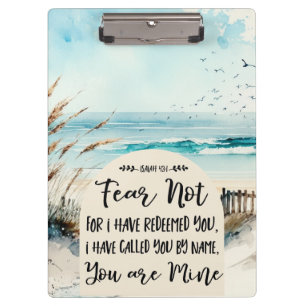 Isaiah 43:1 Fear not for I have redeemed you Ocean Clipboard