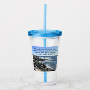 Isaiah 43:2 I Will Be With You Photo of Ocean Acrylic Tumbler
