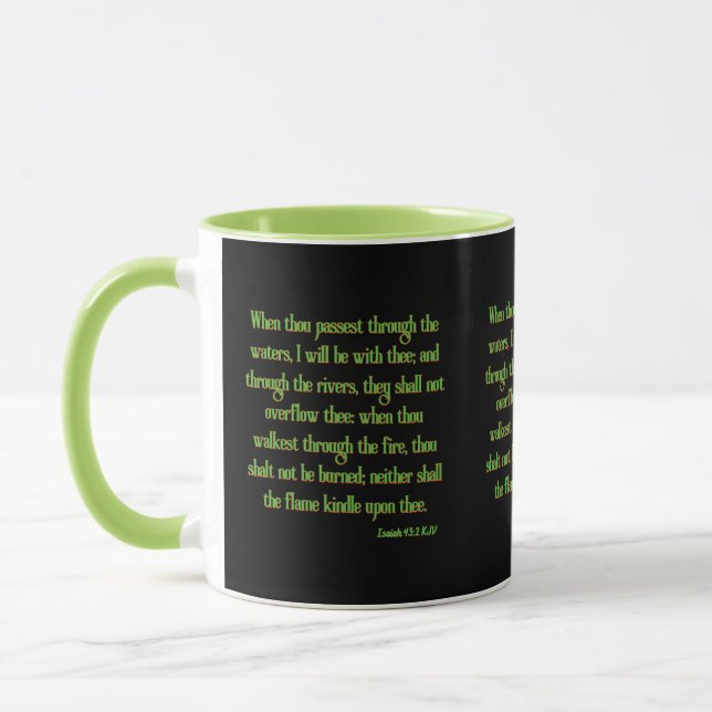 Isaiah 43:2 KJV Bible Scripture Two-Tone Mug (Left)