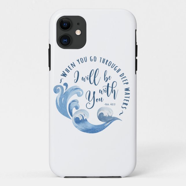 Isaiah 43:2 Ocean Waves Case-Mate iPhone Case (Back)