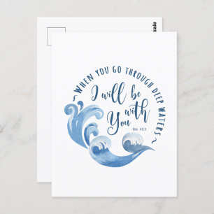 Isaiah 43:2 Ocean Waves Postcard
