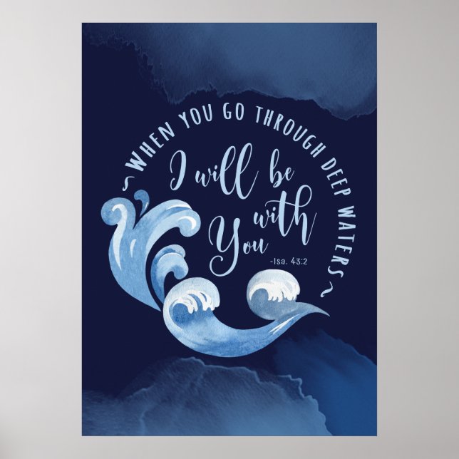 Isaiah 43:2 Ocean Waves Poster (Front)