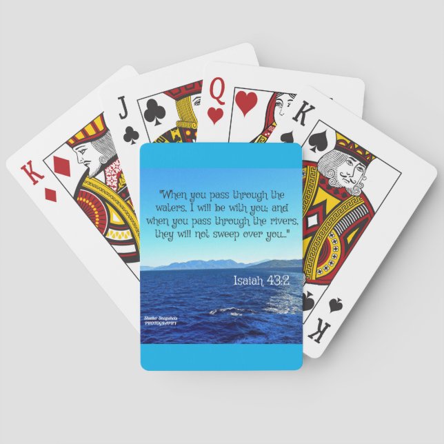 Isaiah 43:2 seascape playing cards (Back)