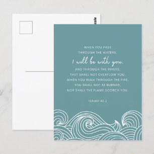 Isaiah 43:2 When you pass through the waters Postcard
