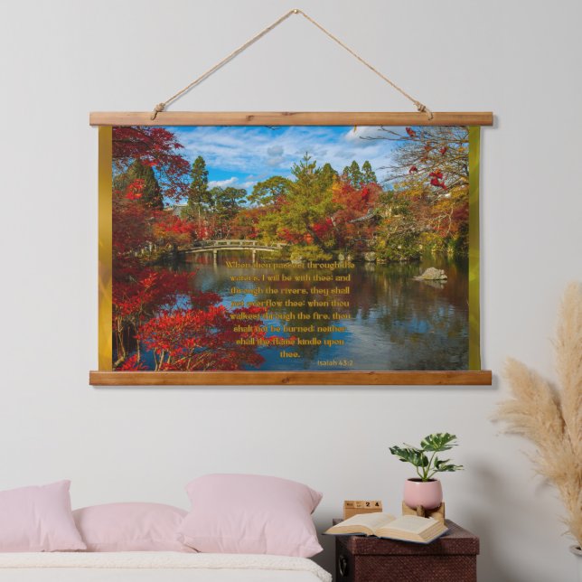 Isaiah 43:2 Wood Topped Wall Tapestry (Bedroom)