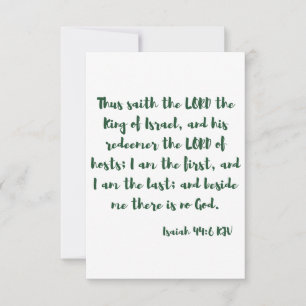 Isaiah 44:6 KJV Bible Verse Flat Greeting Card