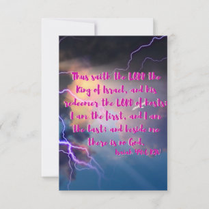 Isaiah 44:6 KJV Bible Verse Pic Flat Greeting Card