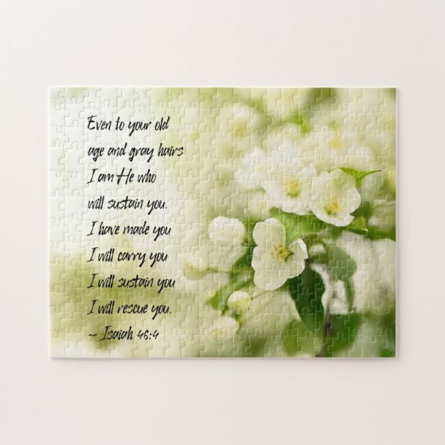 Isaiah 46:4 I am He who will sustain you  Jigsaw Puzzle (Horizontal)