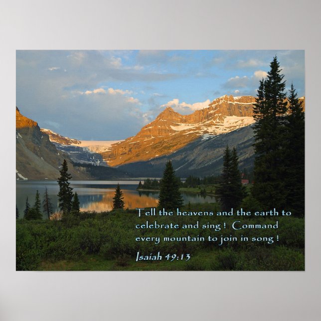 Isaiah 49:13 Mountain Sunset Poster (Front)