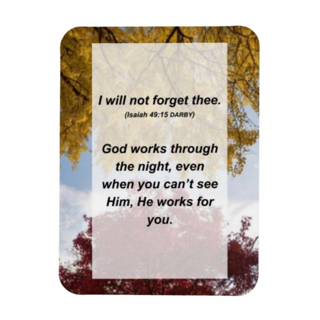 Isaiah 49:15 I will not forget thee Magnet (Vertical)