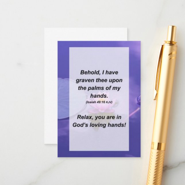 Isaiah 49:16 Behold, I have graven thee upon the Enclosure Card (Front/Back In Situ)