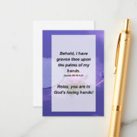 Isaiah 49:16 Behold, I have graven thee upon the