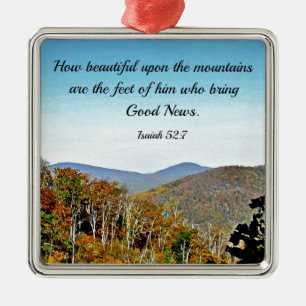 Isaiah 52:7 How beautiful upon the mountains.... Metal Tree Decoration