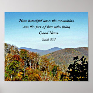 Isaiah 52:7 How beautiful upon the mountains.... Poster