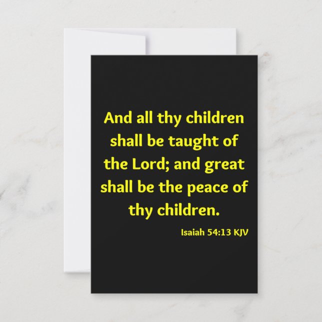 Isaiah 54:13 KJV Bible Scripture Greeting Card (Front)