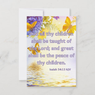 Isaiah 54:13 KJV Bible Scripture Pic Greeting Card