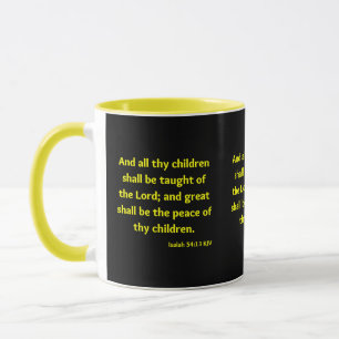 Isaiah 54:13 KJV Bible Scripture Two-Tone Mug