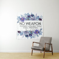 Isaiah 54:17 No Weapon Christian Purple Floral