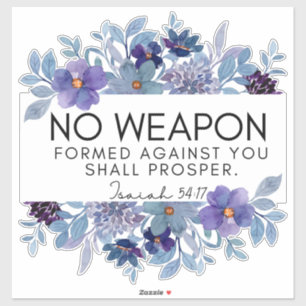 Isaiah 54:17 No Weapon Christian Scripture Floral