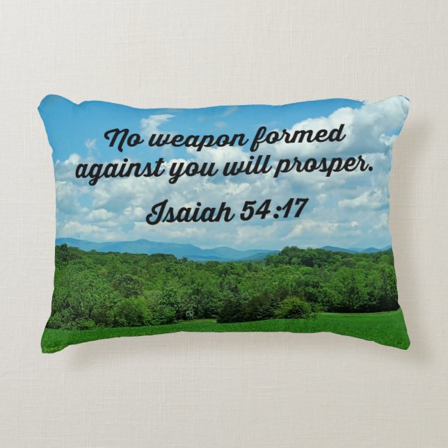 Isaiah 54:17 No weapon formed against you  Decorative Cushion (Front)