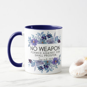 Isaiah 54:17 No Weapon Formed Against you Floral Mug