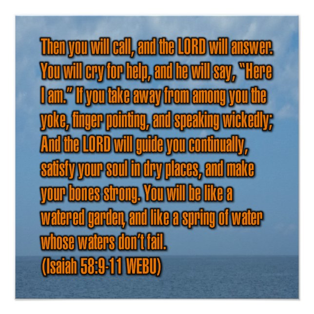 Isaiah 58:9-11 WEBU Poster (Front)